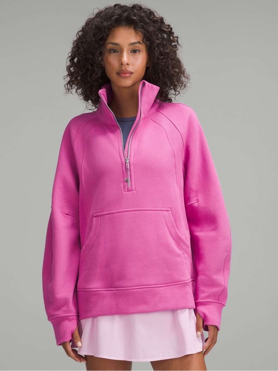 lululemon athletica Tops - Lululemon Scuba Oversized Funnel-Neck Half Zip Long - Pow Pink Tone
